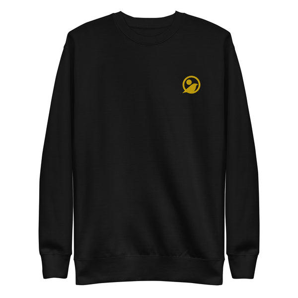 Morning Crew Co Embroidered Black Crewneck