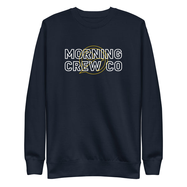 Morning Crew Co Navy Collegiate Crewneck